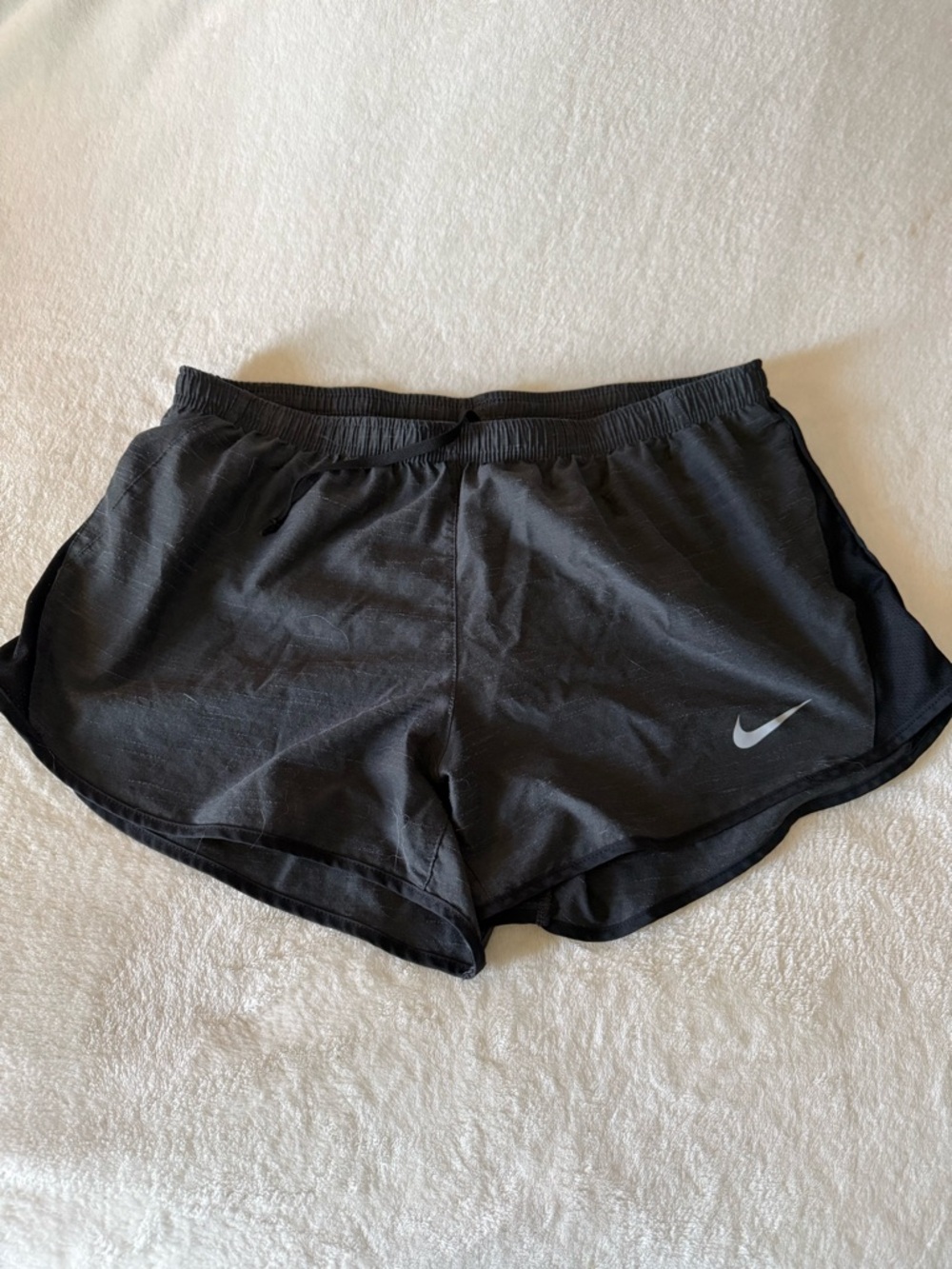 Nike Women's Black Athletic Running Shorts with Reflective Swoosh